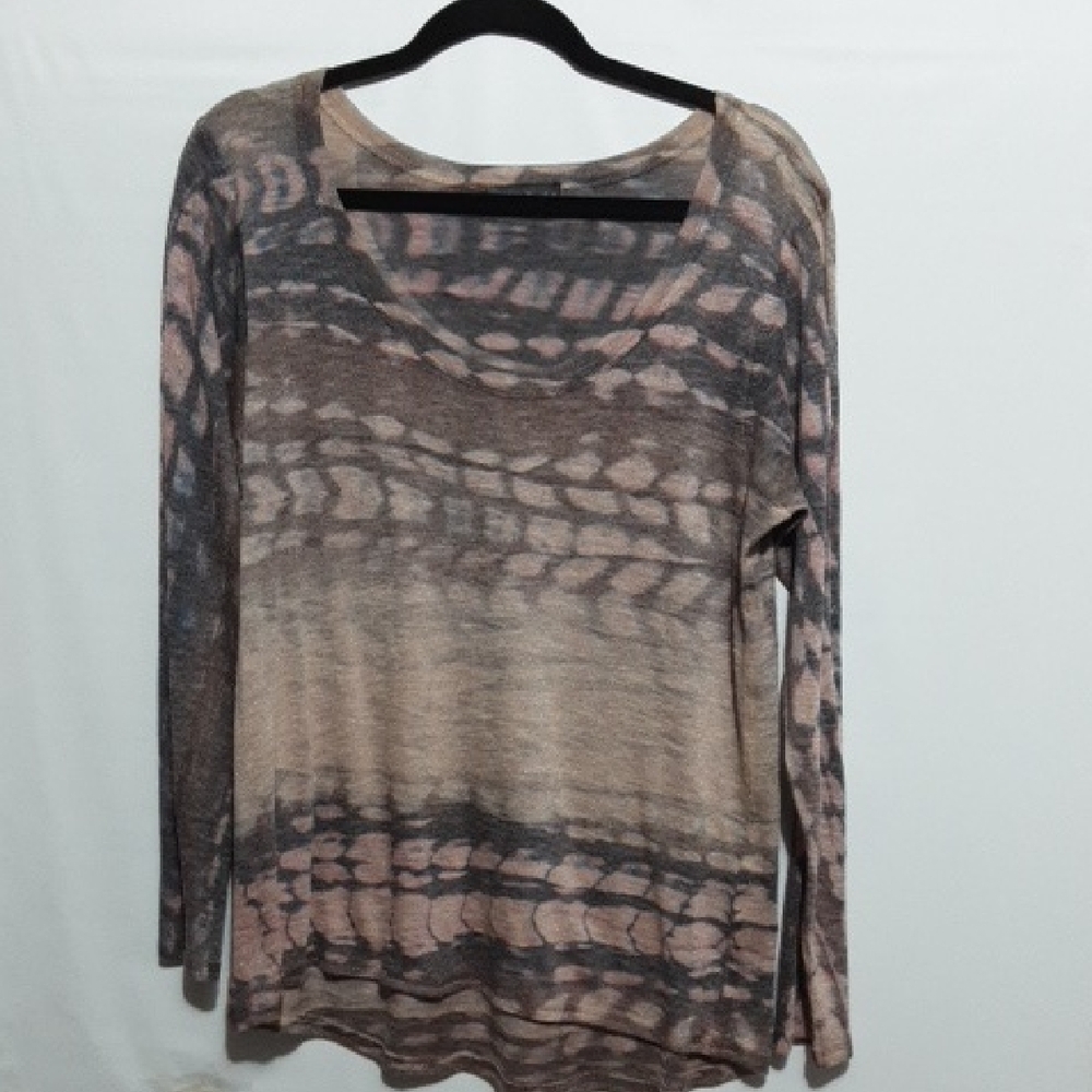 NALLY & MILLIE Stylish Women's L Long‎ Sleeve Tie-Dye Top